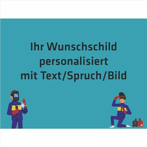 INDIGOS UG - Aluverbundplatte Schild - Beruf - Schweißer - 40x30 cm - Firmenschild - wetterfest personalisiert mit Foto, Logo und Text - individuelle Schilder für Tür, Wand, Büro Garage