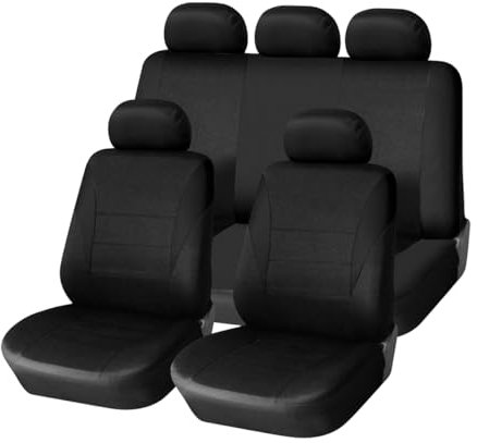 Adunsiaoto Housses De Siège Voiture, Siège Auto Respirant Antidérapant, Siège Accessoire Interieur Universelle Housses De Sièges pour La Plupart des Voitures, Camionnettes, Monospaces(Noir)