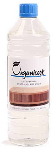 Organicook Food Grade Mineral Oil 250ml – Food Safe White Oil for Wooden Chopping Boards, Butcher Blocks, Bamboo & Serving Boards – Nut-Free