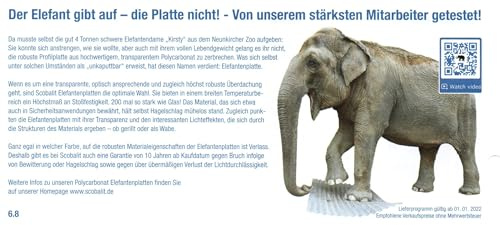 Polycarbonat Wellplatten Lichtplatten Profil 76/18 Trapez - Spundwand - 1,5 mm - glatt - glasklar - uneingeschränkt hagelfest - Lichtdurchlässigkeit > 90% - 18,90 Euro/m² (2500)