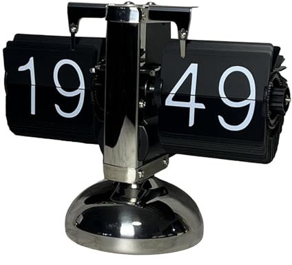 Sharplace Kreative Digitalanzeige Klappuhr Retro Digital Klapp-Tischuhr für Schreibtischdekoration Tischuhr Mechanische Uhr, Schwarze Seite
