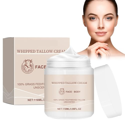 Beef Tallow Face Cream,Crema Idratante Al Sego Di Manzo,Lozione Naturale Crema Al Sego,Beef Lotion Tallow,Crema Idratante per Pelli Sensibili,per La Cura Della Pelle Viso E Corpo,118ml