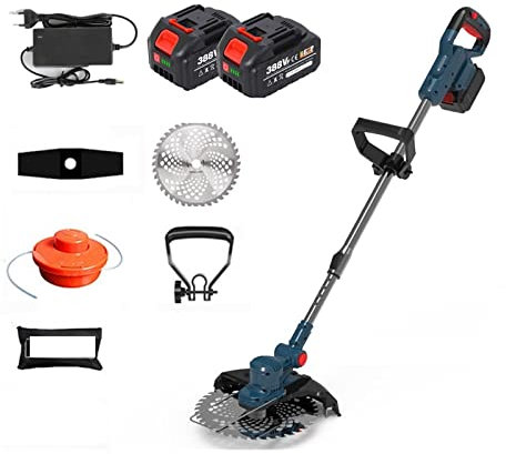 Cortasetos Cortacésped inalámbrico, Motor sin escobillas, cortadora de césped eléctrica, ángulo de longitud ajustable, poda telescópica, herramientas de jardín, rueda de alambre La velocidad garantiza