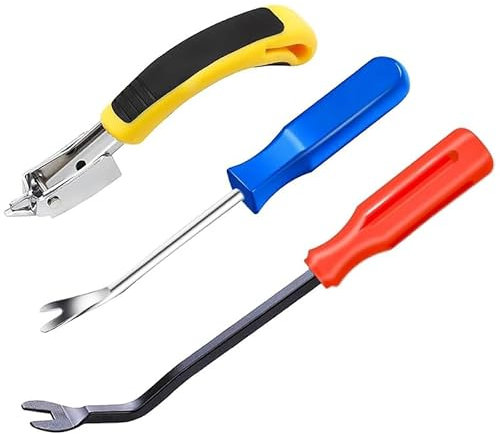 Lot de 3 extracteurs d'agrafes d'ameublement et de construction avec outil d'arrache-clou, extracteur de tapis, pour enlever tous les types d'agrafes pour meubles, sol, étui en bois, carton, cadre