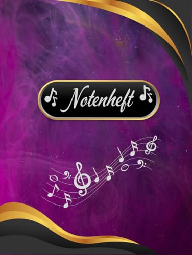 Notenheft Schlagzeug DIN A4 Notenbuch Xylophon Musikunterricht Trommeln Notenlinienheft Große Lineatur Glockenspiel Maracas Glocken Triangel Zimbel ... Notensysteme Rasseln Musiker Gongs A03A