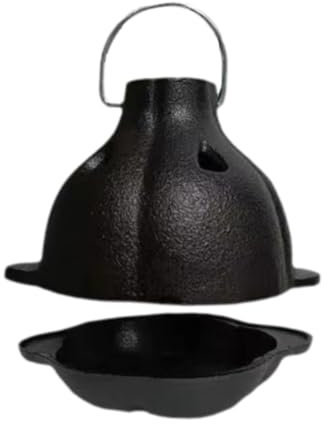 MagiDeal Sartén para Parrilla de Barbacoa de Hierro Fundido, Cocina de infusión de té cítrico, práctica Parrilla de Doble asa con Doble Oreja, Mini Cocotte