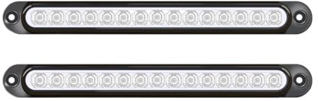 Dritte Bremsleuchte,Bremslicht 2 STK Universal Rücklicht for Anhänger LKW Pickup - Brems-/Stopp-/Blinker 12V-24V Lichtleiste(White 2PCS)