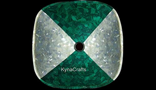 Lavabo en pierre précieuse I Évier en nacre I Vessel I Malachite Vanity Van Vessel I Vadrouille Bol de lavage des mains I Vadrouille Lavabo à poudre 45,7 x 45,7 cm
