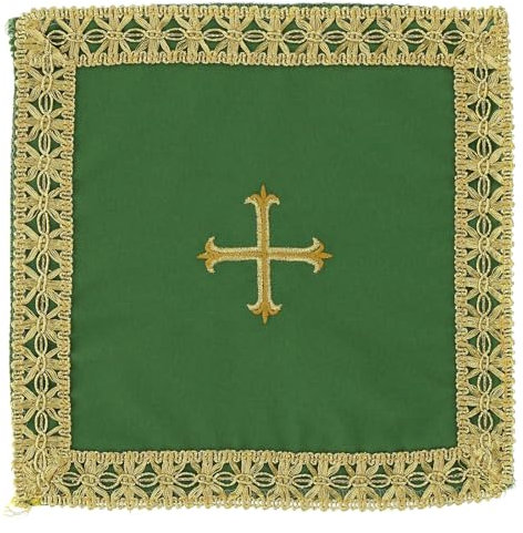 Holyart Voile Calice Croix brodée Or forex Amovible, Vert