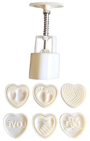 MUSISALY 1set Love Mold Number Cake Tins Fondant Letter Cutters Happy Birthday Cupcake Stamp Pans Cookie Press Icing Stamps Kit Turntable Cake Decorating Tools Cake Press Abs White