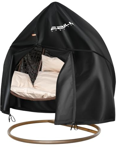 Ezilif Hängesessel Abdeckung,420D Oxford-Gewebe Schutzhülle für Hängesessel mit Wasserdichtem Reißverschluss und Zugband,Winddichte Abdeckung geeignet für Hängestühle und Schwebesessel(230 x 200cm)