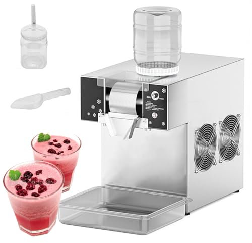 Macchina tritaghiaccio per la casa, macchina per ghiaccio a fiocchi di neve commerciale per feste, bar, ristoranti, velocità regolabile, attrezzatura per gelaterie e dessert,130kg/h