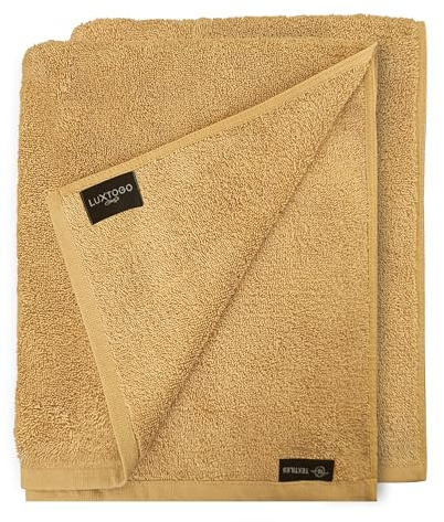 LUXTOGO Handtuch Set 4-teilig Beige – 2 Badetücher 70x140cm & 2 Handtücher 50x100cm – 100% ringgesponnene Baumwolle, 500g/m² – Hotelqualität, Oeko-TEX, weich,saugfähig, schnelltrocknend