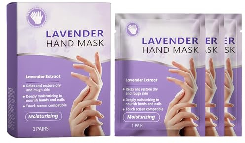 KOAHDE Guantes Hidratantes con Mascarilla,Mascarilla para Manos,3PC,Nutrir las Manos,Bloquear el Agua Tierna y Resbaladiza,Hidratar y Cuidar la Película de la Mano de Nicotina