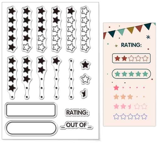 CRASPIRE Stjärna klar stämpel för kortframställning av gummi silikon vattentät återanvändbar genomskinlig tätning för dagboksdagboksdagboksdagböcker gör-det-själv-scrapbooking präglingsalbum foto