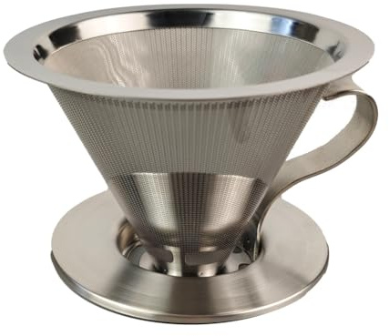 QIUDongne Kaffeefilter Aus Edelstahl mit und Sockel, Papierloser Filter, Kaffeefilter, Teefilter