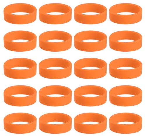 QUARKZMAN 30 Piezas Bandas De Goma De Silicona 1.22 Pulgadas Planas Naranja | Antideslizantes, Bandas Elásticas De Goma, Para Envolver Libros Trampas Arte Cordones Envolturas