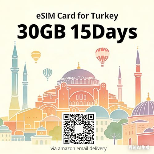 eSIM Türkei 30GB Daten 15 Tage Prepaid Karte 5G/4G Highspeed LTE Keine Registrierung erforderlich Ohne Ausweisprüfung Sofortige Lieferung per E-Mail Funktioniert mit iOS Android