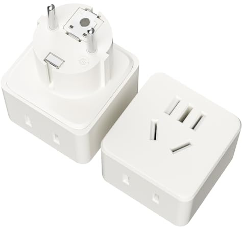 Adapter Australien, 2 Stück Reiseadapter China, Steckdosenadapter, Typ I zu Typ F Adapter, Reiseadapter Australien/China/Neuseeland auf Deutschland, weiß