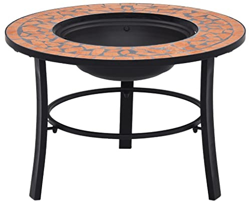 Generico Braciere a Mosaico Terracotta 68 cm in Ceramica,Casa e Giardino,Caminetti-46719