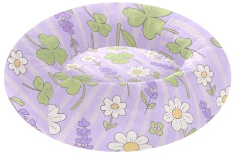 Härlig lavendelblomma lila rand husdjur kattbädd munk gosig fluffigare ortopedisk hundbädd för extra liten storlek husdjur sover