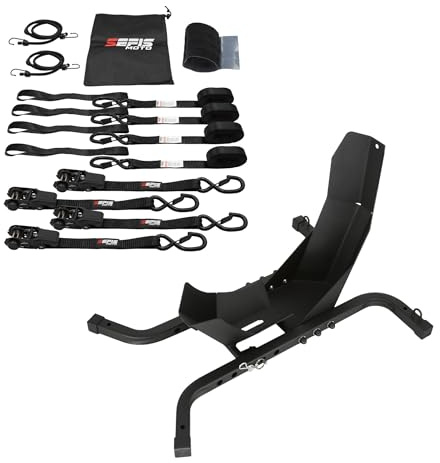 SEFIS C21 Motorrad Transportständer Vorderrad-Motorradständer, Motorradwippe, Transport Ständer, für Vorderrad 12-21,Radklemme, Motorrad (C21 + Set 25 Spanngurte)