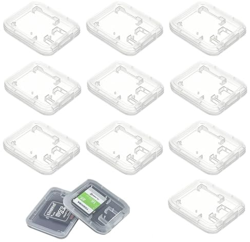VONJUMA Estuche Para Tarjetas De Sd 10 Pcs Almacenamiento Para Tarjetas Sd Funda Para Tarjetas Sd Funda Para Tarjetas Sd Funda Transparente Para Tarjetas De Memoria