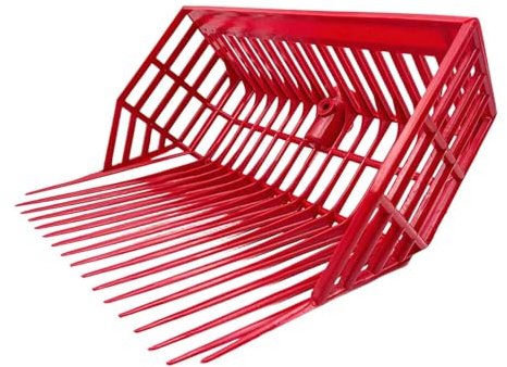 F Fityle Testina di Ricambio per per Letame di Cavallo, Testina a forcone con Denti angolati, Strumento di Pulizia per trapianto, Letame, Equitazione, Rosso