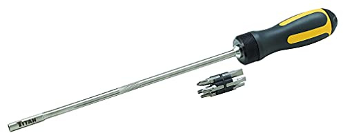 Titan 12218 Screwdriver12-Piece 18-Inch Extra Long High-Torque Ratcheting Screwdriver