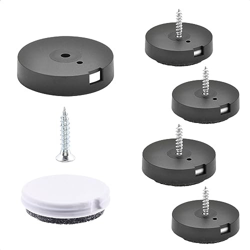 Wagner QuickClick® Filzgleiter & Kunststoffgleiter wendbar 2 Seiten Wollfilz & Kunststoff 4er-Set zum Anschrauben - 4X Basis+Schraube+Gleiteinsatz - Duo - Durchmesser Ø 20 mm - Made in DE - 15780800