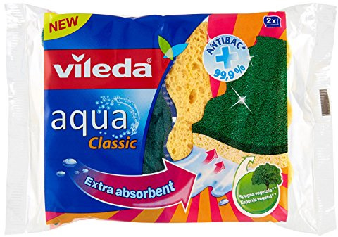 Vileda Aqua Spugna, 6 Confezioni da 2 Pezzi, 12 Spugne