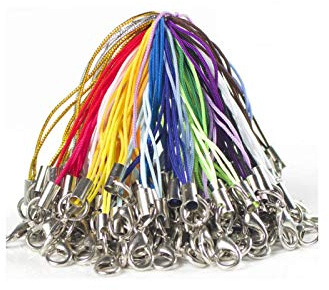 Amacoam DIY Handy Lanyard 100 Stück, Karabinerverschluss Seil zum Aufhängen DIY Zubehör DIY Schmuck Zubehör Hand Wrist Strap Lanyards für USB Flas Laufwerk Mp3 Mp4 Minikamera (Farbige)