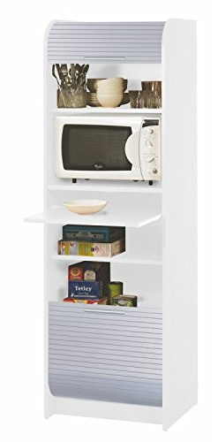 Meuble de Cuisine Micro-onde Blanc Alu 6 Niches L 58,2 H 180,7 P 47cm