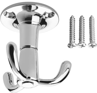SOTECH 10 x Drehhaken TROMSO 3-fach Chrom poliert 53 x 50 mm | Sockel Ø 40 mm BA 25 mm Aluminium Haken Garderobe Aufhänger