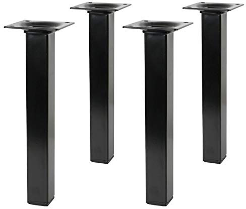Amig 4er Set Möbelbeine Schwarz Eckig Höhe 300mm 25 x25mm Sofafüße Stempel aus Metall