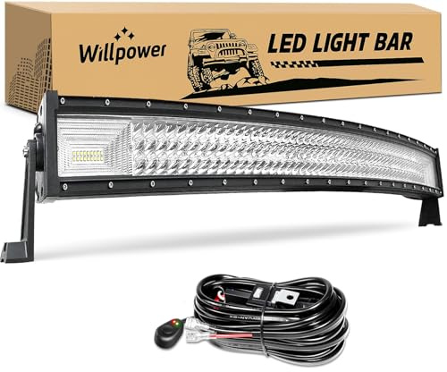 Willpower 42 tums 540W böjd LED-ljusramp, LED-ljusstång har en kombination av spotlight- och floodlight-design för olika off-road fordon lastbilar 4x4 ATV SUV