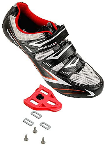 Venzo Bike Bicycle Women's Ladies Cycling Riding Shoes - Compatible with Peloton, for for Shimano SPD & Look ARC Delta - Perfect for Indoor Exercise Bikes & Road Racing - with Look Delta Cleats - Size