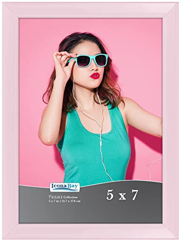 Icona Bay - Cornice per foto Rosa pastello 12x18 cm - Cornice portafoto in legno massello colorato in stile scandinavo - Collezione Pizzazz