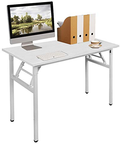 SDHYL Klapptisch, Computertisch, Schreibtisch, Bürotisch, Home-Office-Tisch, Faltbarer Schreibtisch für Home-Office, kleine Räume (Weiß, 100_x_60cm)