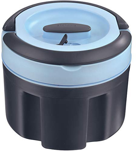 PINNACLE Tragbarer isolierter Speisebehälter mit Deckel - Auslaufsichere Auflaufform aus Edelstahl - Thermobehälter für Reise, Partys, Picknick - Thermo Suppen-/Salatschüssel (blau, 2.36 Liter)