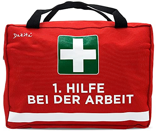 Dakita Erste Hilfe Tasche für Kollegen – Lustiges Geschenk für Mitarbeiter zum Abschied oder Geburtstag – 28×18×8 cm, rot,ohne Inhalt