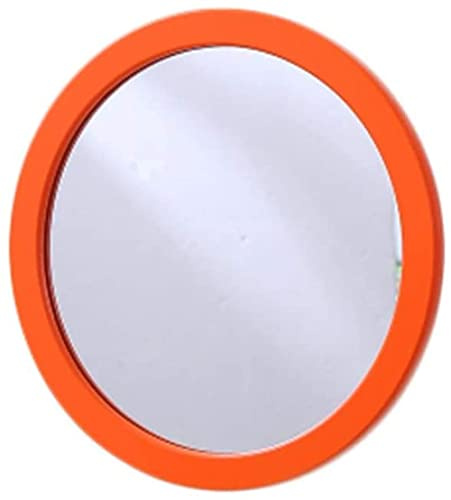 CCHAYE Runder Spiegel Farbe Rahmen Kinder Badezimmer Spiegel Kindergarten Korridor Dekorative Spiegel Schöne kleine Wandmontagespiegel-20 * 20 cm._Orange Improve