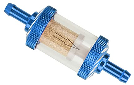 Motorrad Benzinfilter, Motorrad Kraftstofffilter Praktisch Langlebig für 6mm Durchmesser Motorräder(Blau)