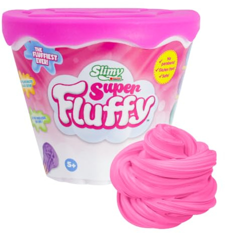 SLIMY Super Fluffy 100g Pink Spielmasse im Becher | der flaumigste Original Slimy Slime, lustig duftende Schleim Knete für Kinder