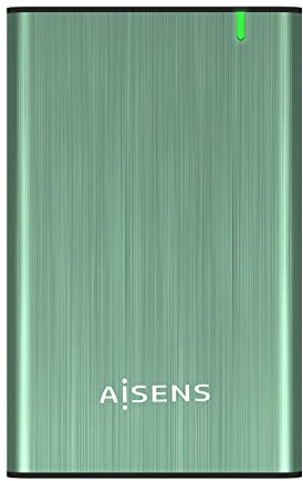 AISENS - ASE-2525SGN - Carcasa Externa para Disco Duro 2,5 SATA A USB 2.0/USB 3.0/USB3.1 GEN1, Verde Primavera