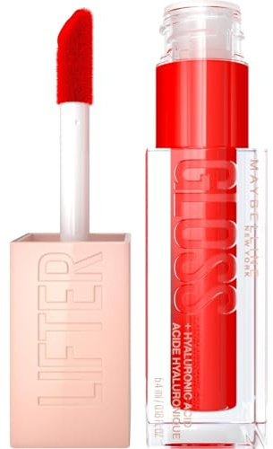 Maybelline New York Glänzender Lipgloss für voller wirkende Lippen, Feuchtigkeitsspendend, Mit Hyaluronsäure, Lifter Gloss Candy Drop, Farbe: Nr. 023 Liquorice (Rot), 1 x 5,4 ml