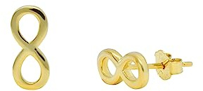 ScienceFox Infinity örhängen nitar gjorda av 925 Sterling Silver Finns i Silver Guld Rose Gold Present för kvinnor Studenter Matematik Vetenskap Infinity Symbol, Sterlingsilver