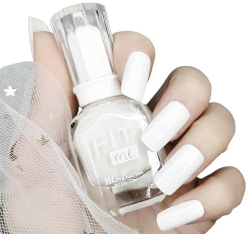 TBeautfave White Gel Nail Polish - Quick Dry, Long Lasting, Non-Toxic, Water-Based Formula for DIY Nail Art