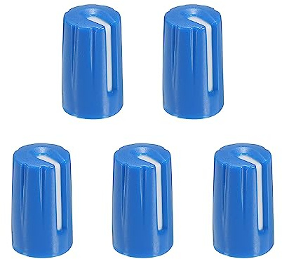 QUARKZMAN Knöpfe Potiknöpfe Potentiometer Drehknopf ABS Gitarre Knopf für E-Gitarren Verstärker Stereoanlagen Bass 6mm D Typ Welle 270° Blau 5Stk