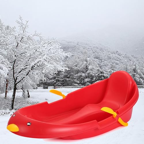 Children's Snowboard Sled, Thickened Wear-Resistant Sled, Plastic Sled, Adult Sled with Backrest, Winter Sled,